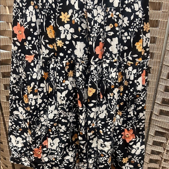 Free People Black Mini Dress with White, Orange, and Yellow Floral Print - Picture 4 of 10